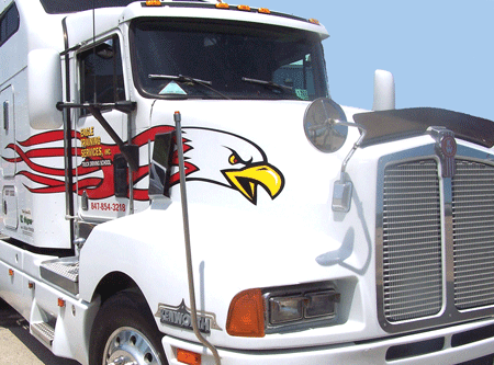 Eagle's Equid - Kenworth Semi-truck located at the Lake in the Hills School - Drive Me!